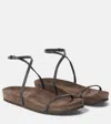 Brunello Cucinelli Embellished Leather Sandals In Black