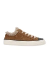 Brunello Cucinelli Embellished Low-top Sneakers In Brown
