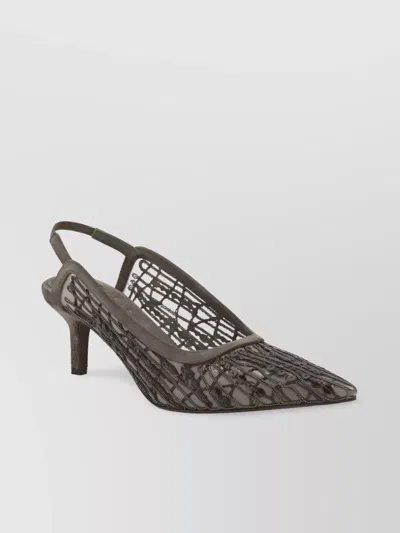 BRUNELLO CUCINELLI EMBELLISHED MESH PUMPS JEWELS