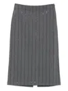 Brunello Cucinelli Embellished Midi Pencil Skirt In Gray