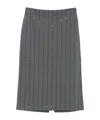Brunello Cucinelli Embellished Midi Pencil Skirt In Gray