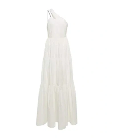 Brunello Cucinelli Embellished One-shoulder Maxi Dress In White