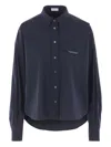Brunello Cucinelli Monili Detail Curved Hem Shirt In Blue