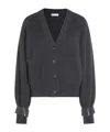 Brunello Cucinelli Ribbed V-neck Knitwear Cuffed Sleeves In Black