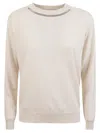 Brunello Cucinelli Embellished Ribbed Sweater In Panama