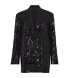 Brunello Cucinelli Blazer With Dazzling Floral Embroidery In Black
