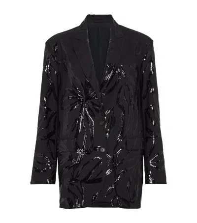 Brunello Cucinelli Embellished Single-breasted Blazer In Black