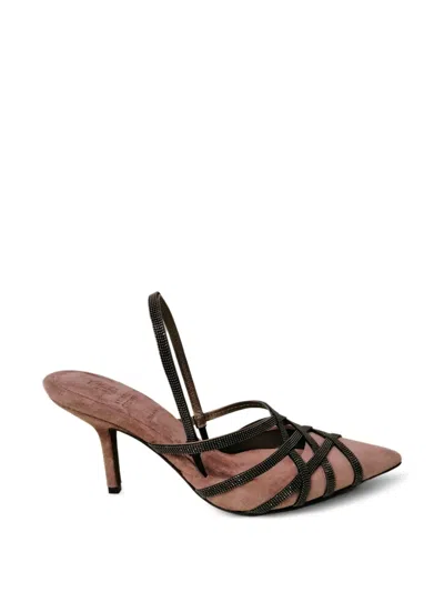 Brunello Cucinelli Embellished Stiletto-heel Pumps In Pink