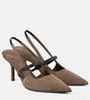 Brunello Cucinelli Slinback Pumps With Precious Strap In Torba