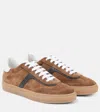 Brunello Cucinelli Embellished Suede Sneakers In Brown
