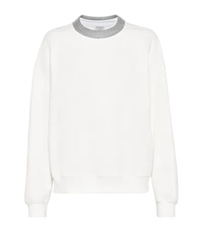 Brunello Cucinelli Embellished Sweater In White