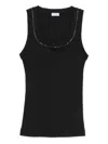 Brunello Cucinelli Embellished Tank Top In Black