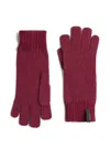Brunello Cucinelli Embellished-tap Gloves In Burgundy