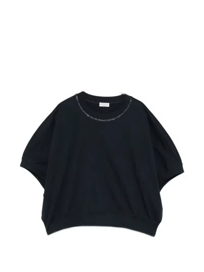 Brunello Cucinelli Embellished Top In Black