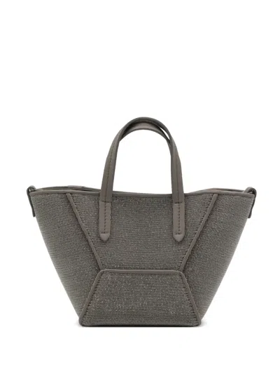 Brunello Cucinelli Embellished Tote Bag In Silver
