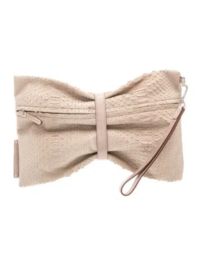 Pre-owned Brunello Cucinelli Embossed Leather Clutch In Brown