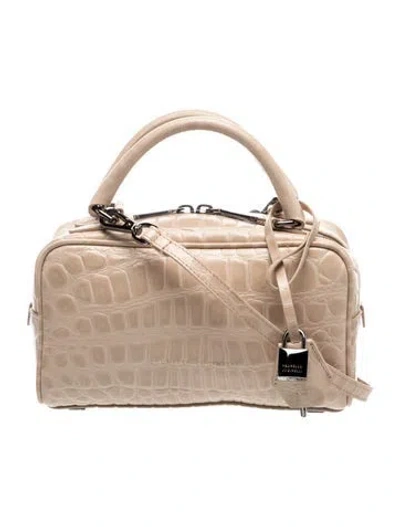 Pre-owned Brunello Cucinelli Embossed Leather Top Handle Bag W/ Tags In Pink