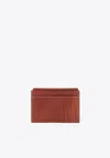 Brunello Cucinelli Embossed Logo Leather Cardholder In Brown