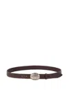 Brunello Cucinelli Embossed Woven-buckle Belt In Brown