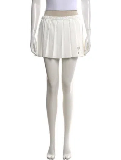 Pre-owned Brunello Cucinelli Embroidered Accent Mini Skirt W/ Tags In White