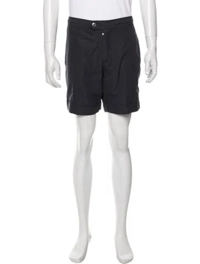 Pre-owned Brunello Cucinelli Embroidered Accent Swim Trunks W/ Tags In Blue