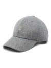 Brunello Cucinelli Embroidered Baseball Cap In Gray