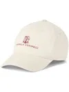 Brunello Cucinelli Garment-dyed Cotton Embroidered Baseball Cap In White