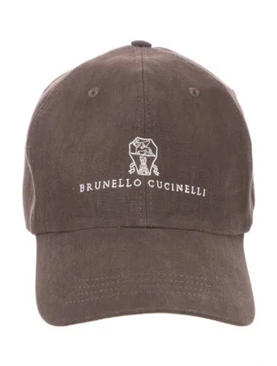 Pre-owned Brunello Cucinelli Embroidered Baseball Hat In Brown