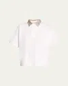 Brunello Cucinelli Embroidered Collar Cotton Piquet Polo Shirt In White