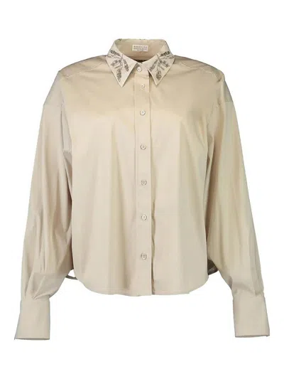 Brunello Cucinelli Embroidered Collar Shirt