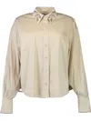 Brunello Cucinelli Embroidered Collar Shirt In Beige