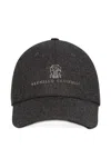 Brunello Cucinelli Embroidered-crest Curved-peak Cap In Black