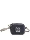 Brunello Cucinelli Embroidered-detail Cross Body Bag In Blue