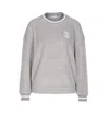 Brunello Cucinelli Grey Embroidered Logo Sweatshirt In Gray