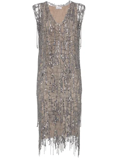 BRUNELLO CUCINELLI EMBROIDERED DRESS