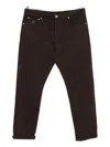 Brunello Cucinelli Embroidered-logo Jeans In Brown