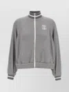 Brunello Cucinelli Logo Zipped Sweatshirt In Gray