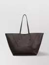 Brunello Cucinelli Geometric Design Leather Tote Bag With Structured Silhouette