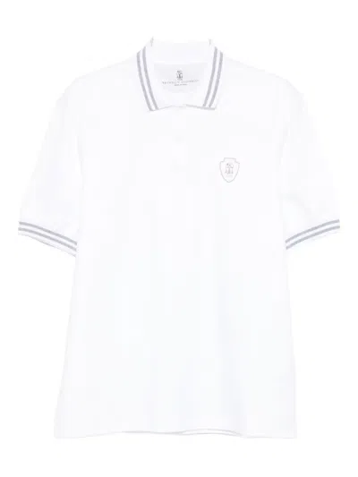 BRUNELLO CUCINELLI EMBROIDERED-LOGO POLO SHIRT