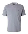 Brunello Cucinelli Layered Crewneck T-shirt Stitch Detailing In Gray