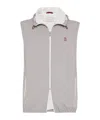 Brunello Cucinelli Nylon Down Vest In Gray