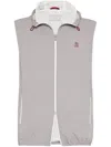 Brunello Cucinelli Nylon Down Vest In Grey