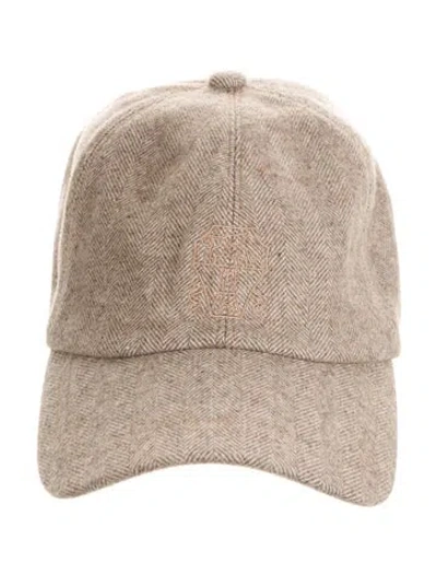 Pre-owned Brunello Cucinelli Embroidered Logo Woven Baseball Cap In Neutral