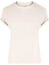 Brunello Cucinelli Embroidered Monili Tee In Pink