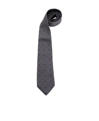 Brunello Cucinelli Embroidered-pattern Detail Tie In Black