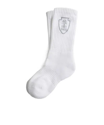Brunello Cucinelli Embroidered Socks In White