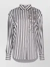 Brunello Cucinelli Embroidered Striped Long Sleeves Shirt
