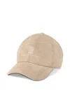Brunello Cucinelli Embroidered Suede Baseball Cap In Neutral
