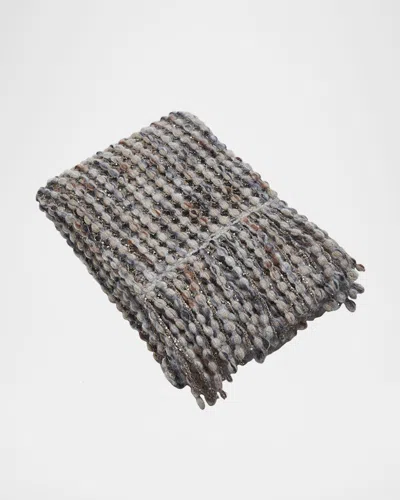 Brunello Cucinelli Embroidered Wool & Cashmere Scarf In Multi