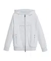 Brunello Cucinelli Embroidered Zipped Hoodie In White